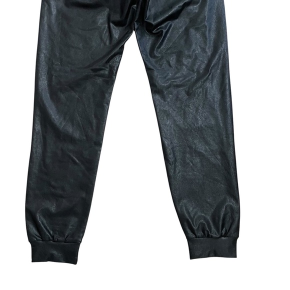 Commando Faux Leather Jogger Pants Black Size Small Stretch Pockets - Picture 5 of 8